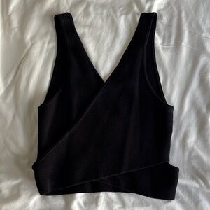 Abercrombie & Fitch Black Wrap Sweater Tank Top